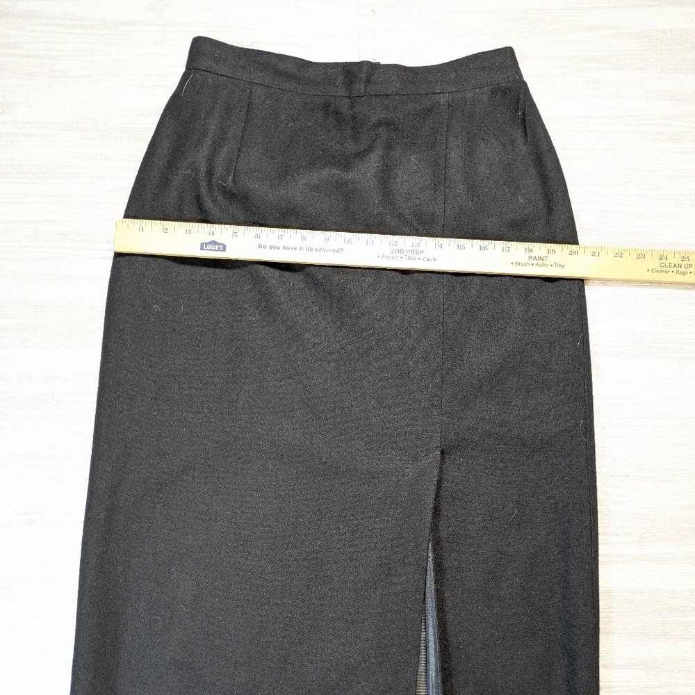 Vintage 80's Women’s Sag Harbor Wool Maxi Skirt Lined Black Classic Career Sz 14